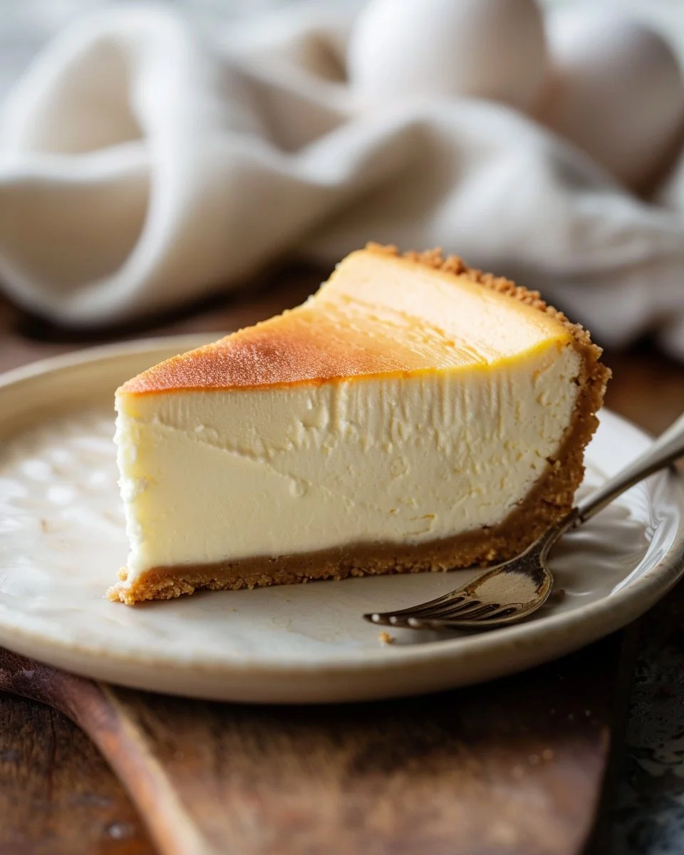 Delicious slice of creamy cheesecake topped with fresh berries