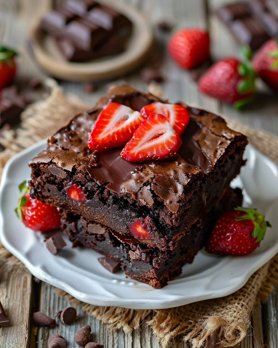 Chocolate Covered Strawberry Brownies