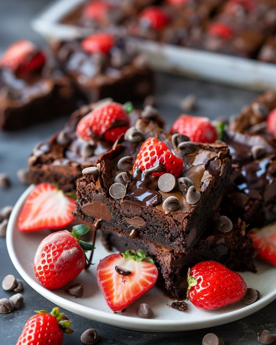 Chocolate Covered Strawberry Brownies