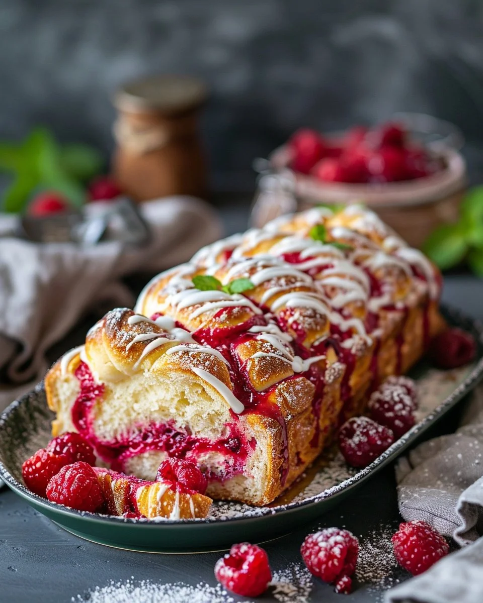 Raspberry Swirl Brioche Loaf