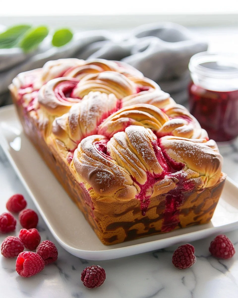 Raspberry Swirl Brioche Loaf
