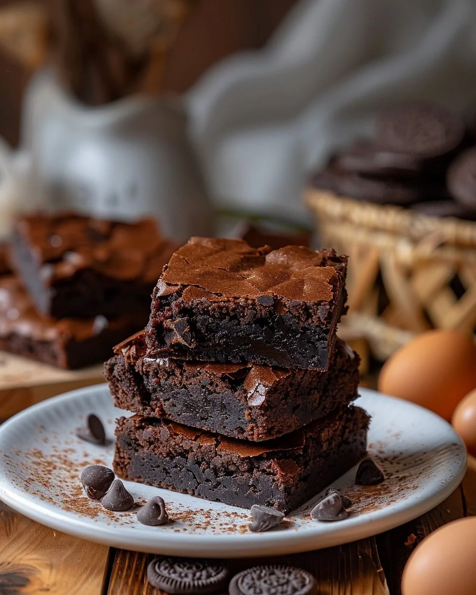 Delicious slutty brownies made with cookie dough and Oreos