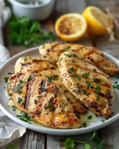 Yogurt marinated chicken grilled to perfection with herbs and spices.