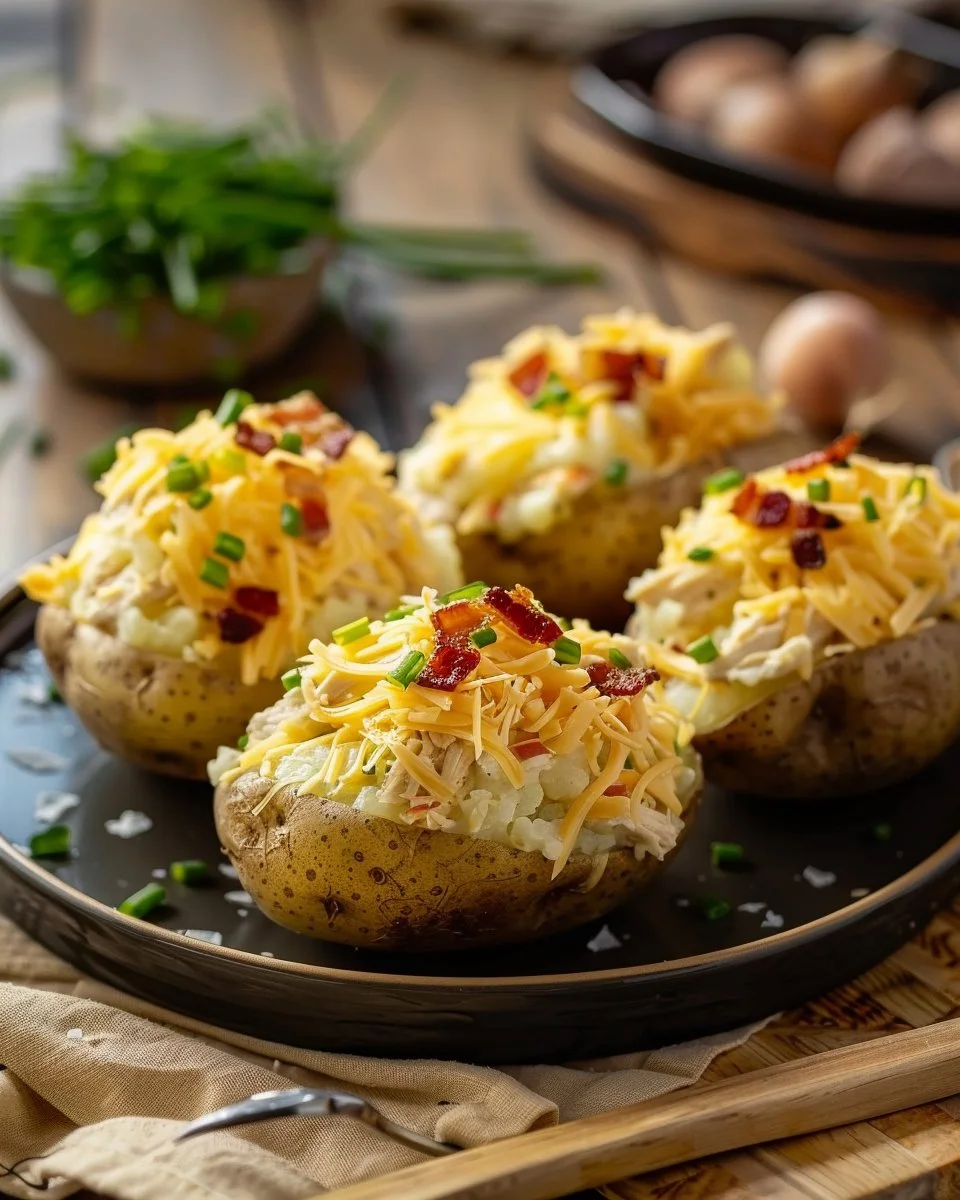 Crack Chicken Stuffed Baked Potatoes
