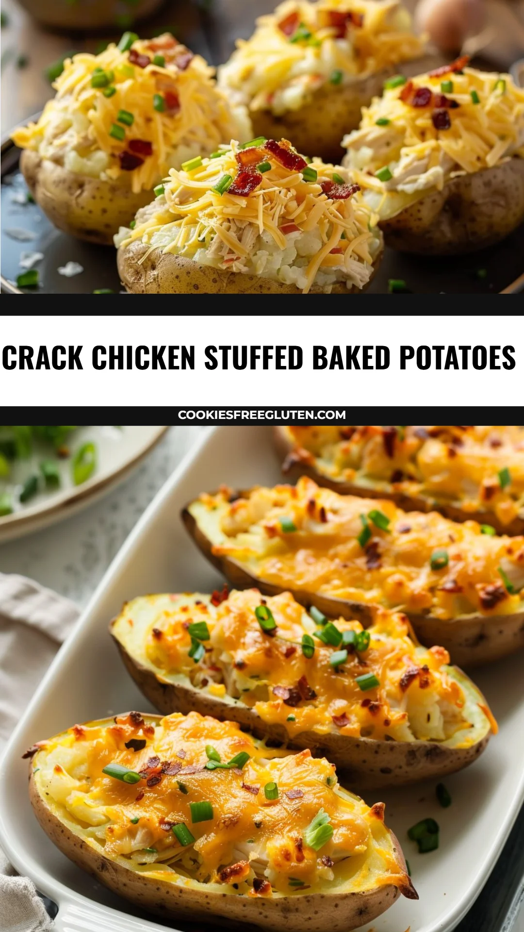 Crack Chicken Stuffed Baked Potatoes
