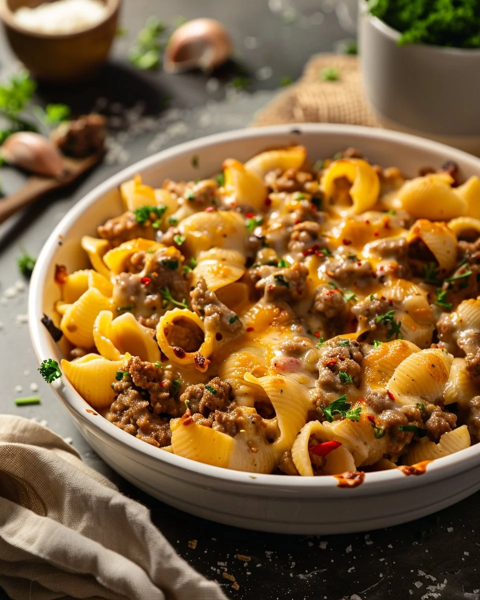Creamy Beef and Shells