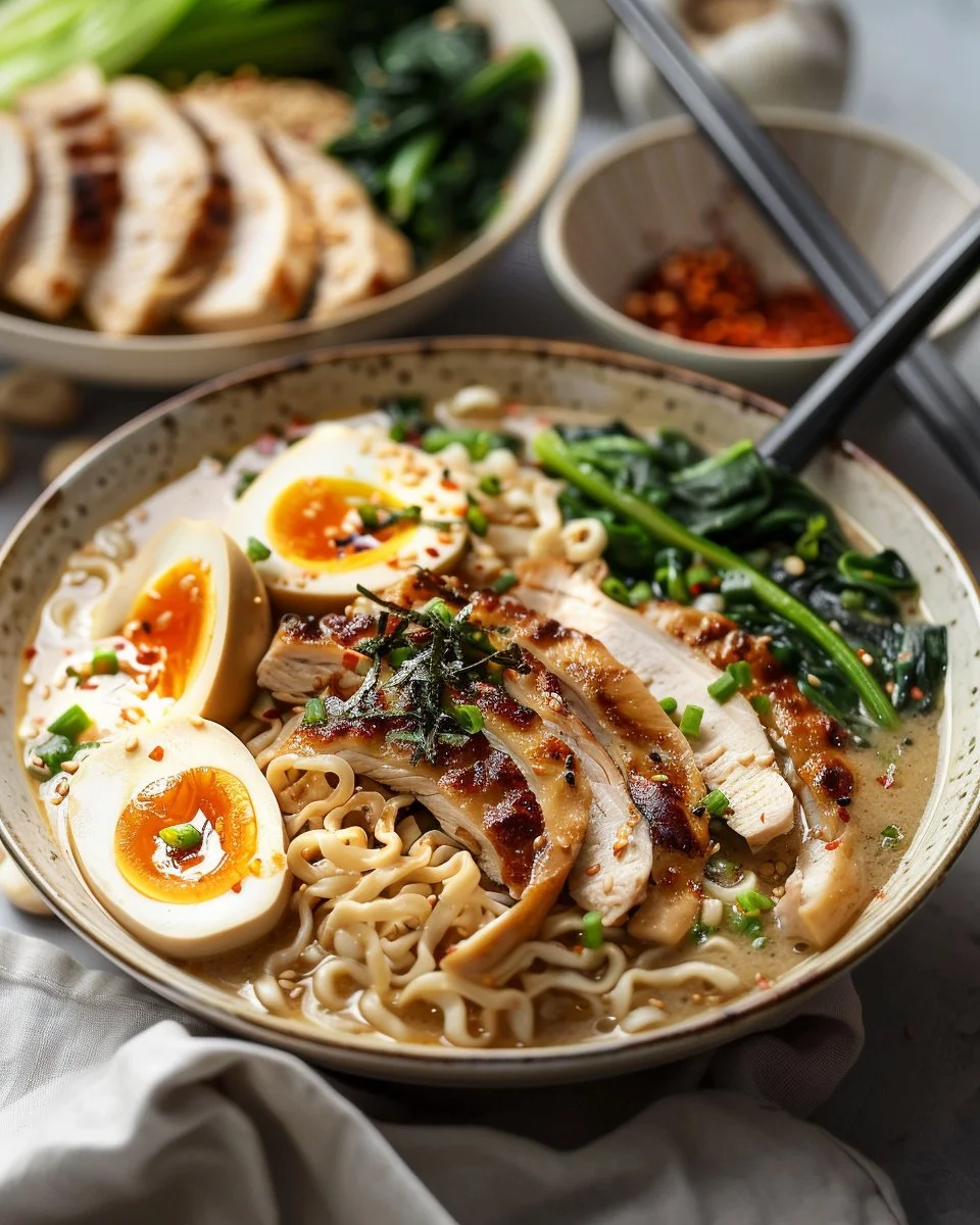 Creamy Garlic Chicken Ramen