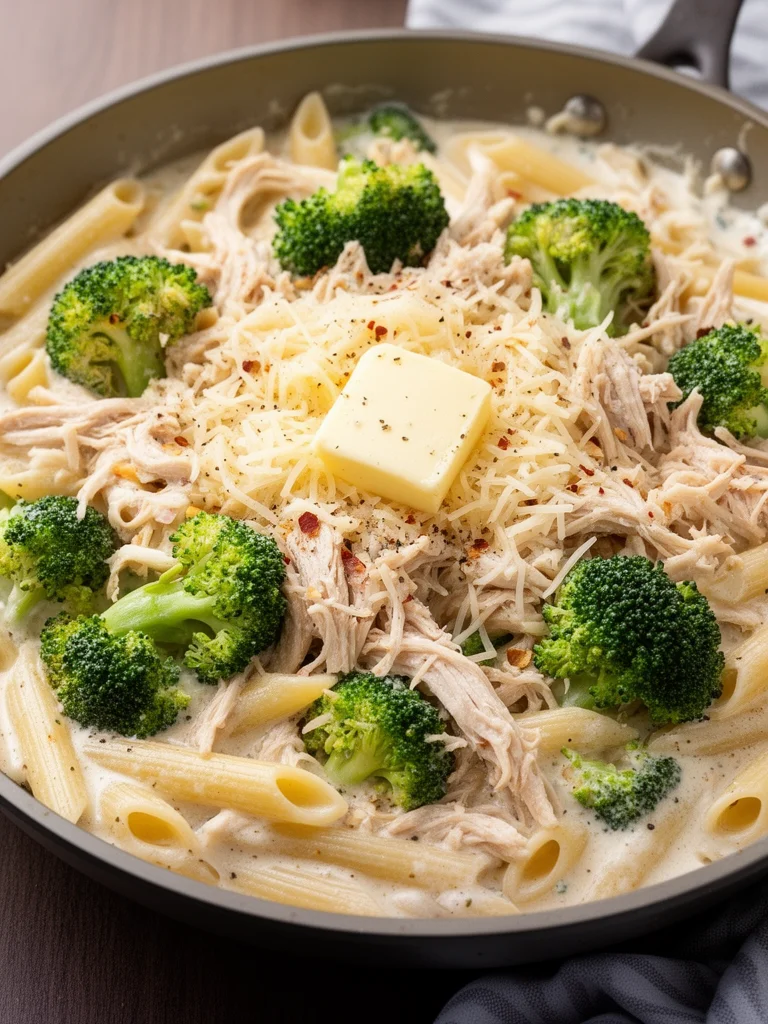 Creamy Rotisserie Chicken Broccoli Pasta