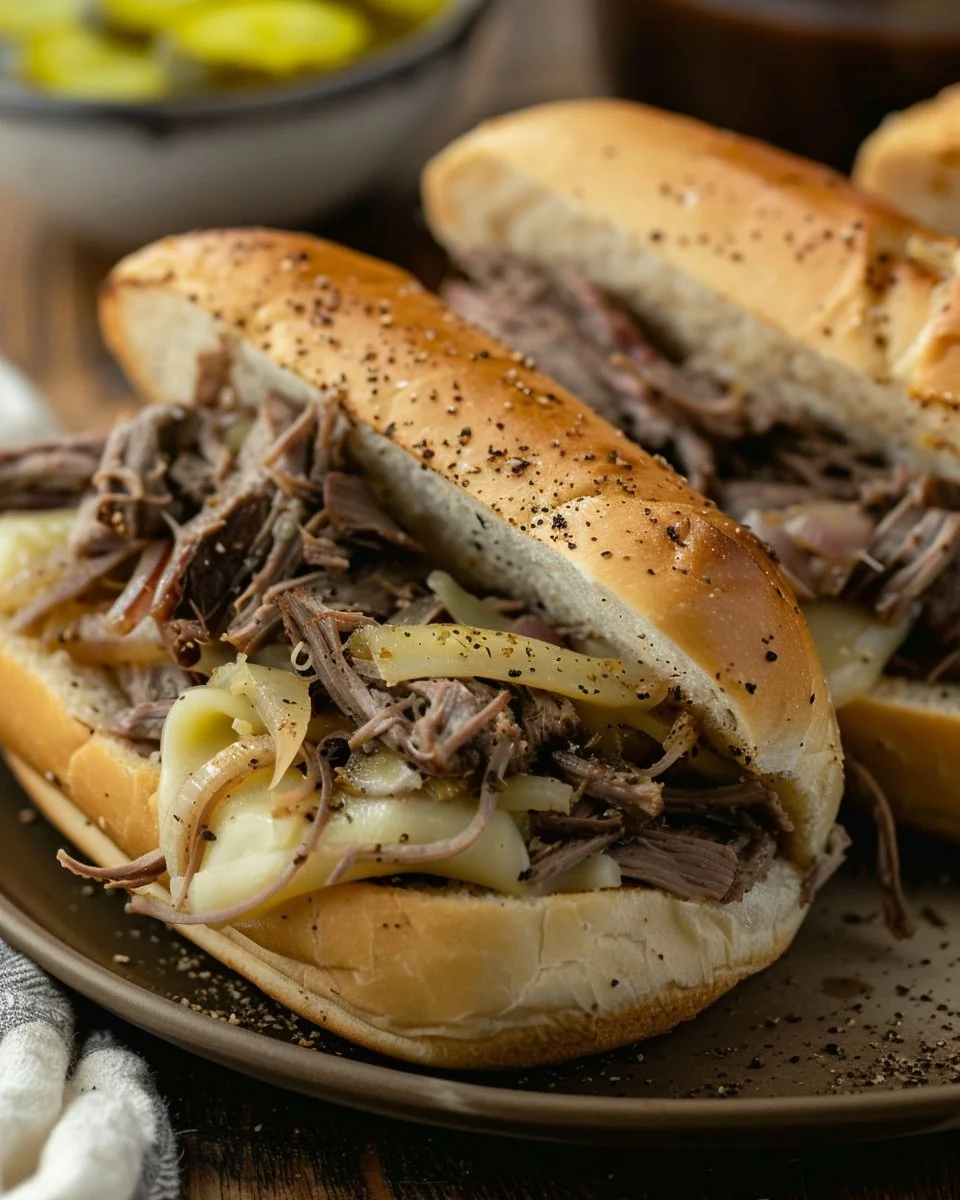 Crockpot French Dip Sandwiches