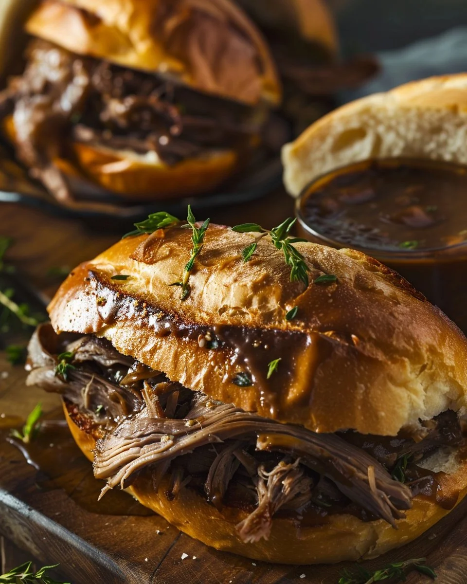 Crockpot French Dip Sandwiches