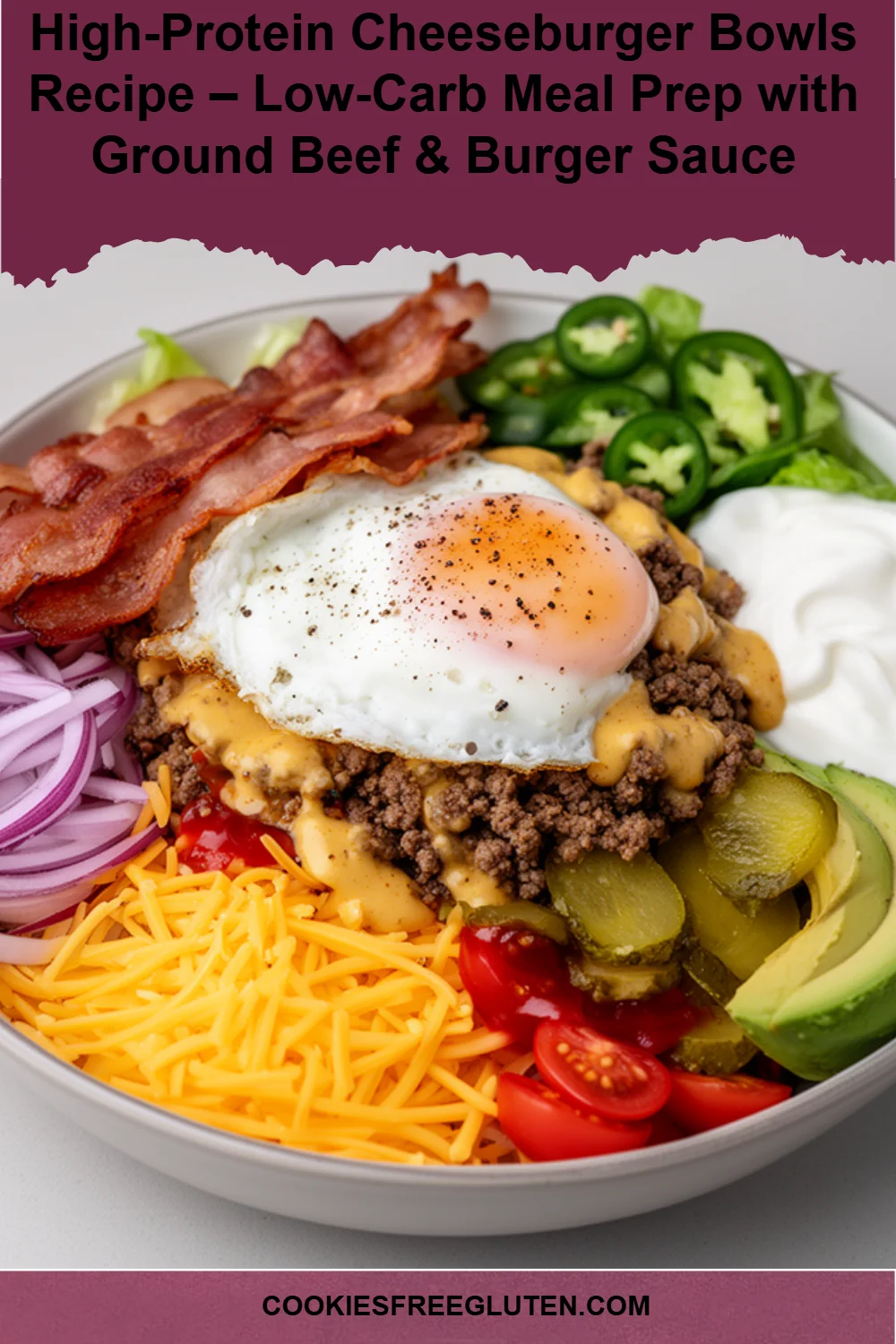 High-Protein Cheeseburger Bowls Recipe – Low-Carb Meal Prep with Ground Beef & Burger Sauce