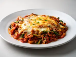 Delicious dinner plate with a variety of mouthwatering dishes