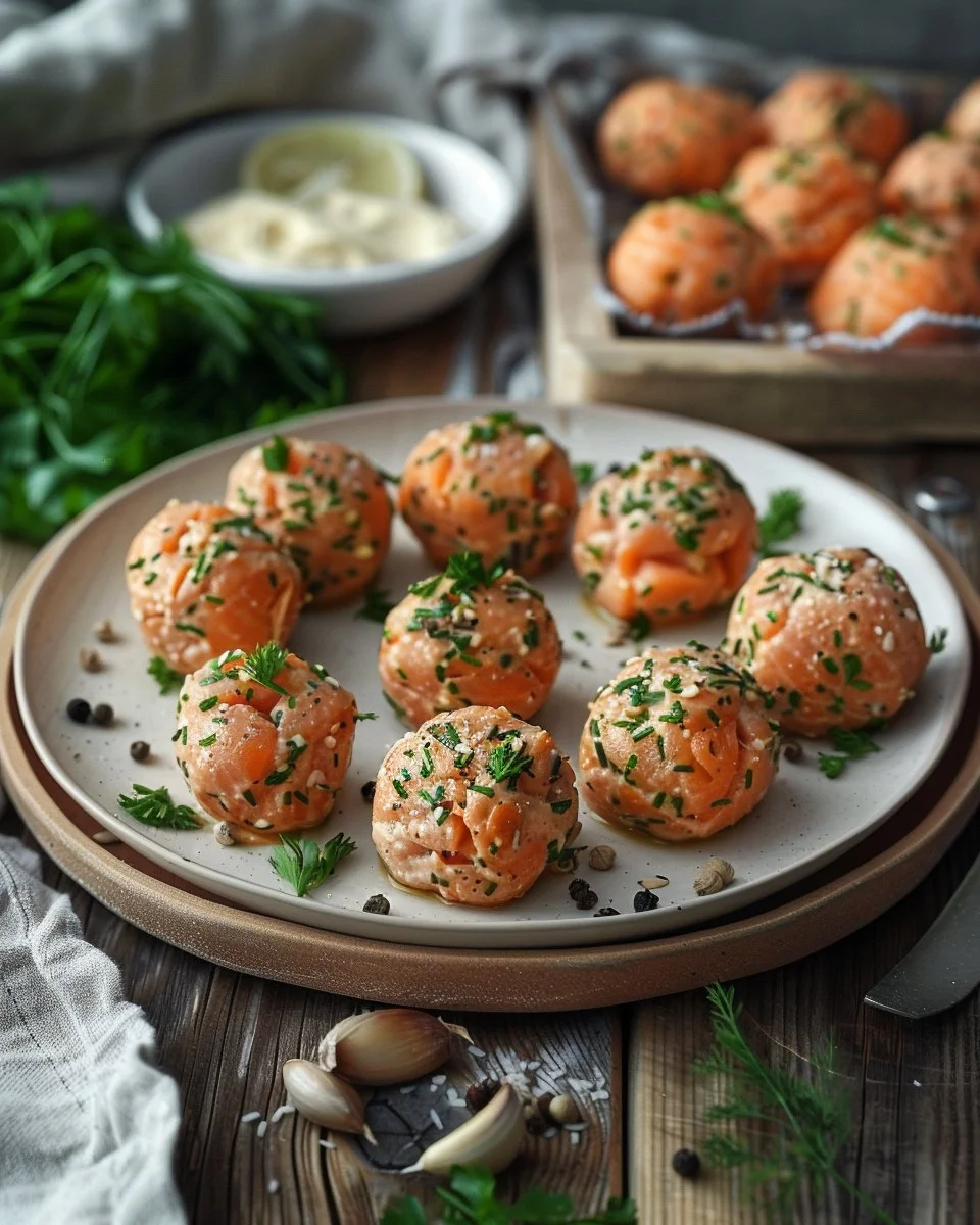 Healthy salmon protein bites ready to be enjoyed as a nutritious snack