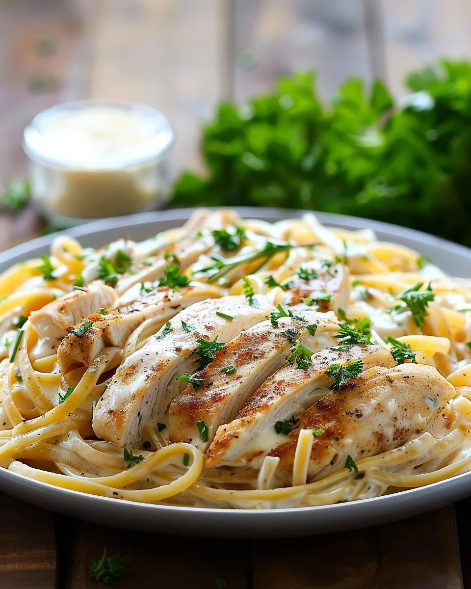Savory Cajun Chicken and Creamy Garlic Parmesan Linguine