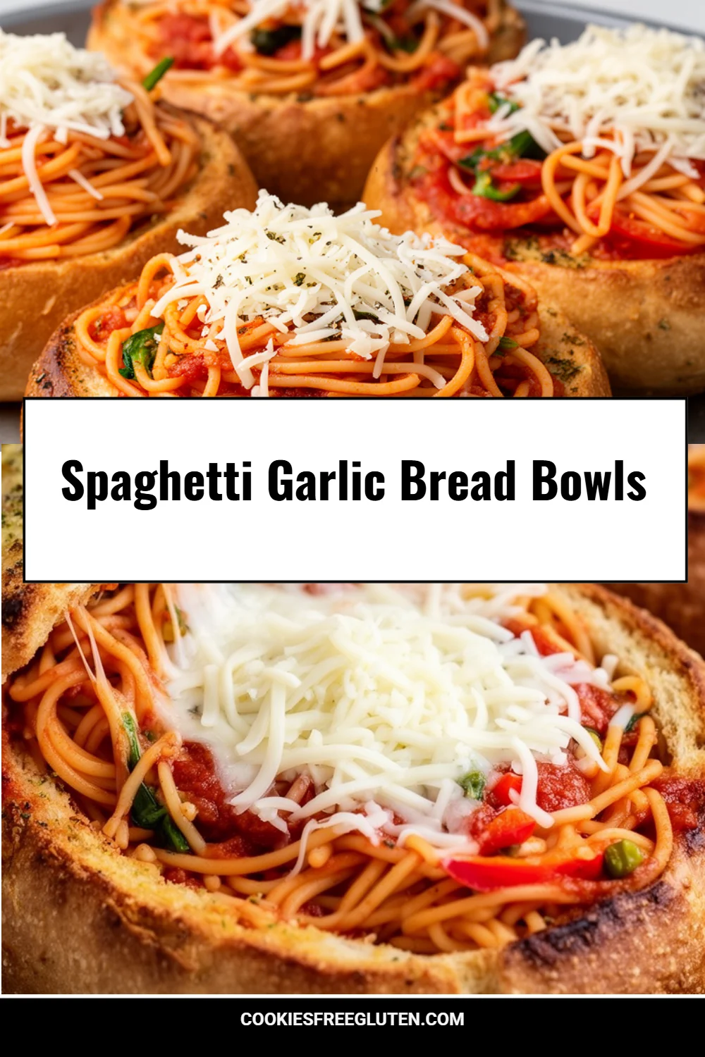 Spaghetti Garlic Bread Bowls